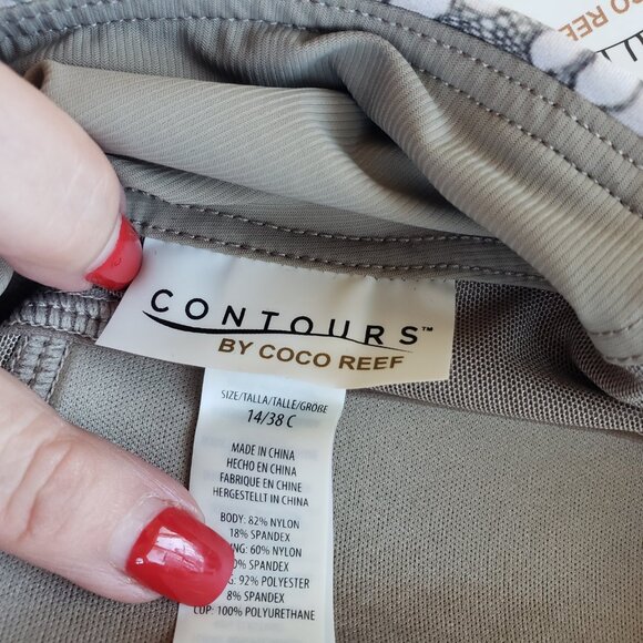 Brown and Cream with Rhinestones Contour by Reef Size 14 Bra 38C - Picture 5 of 6